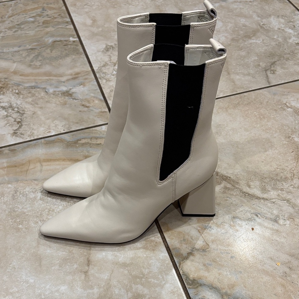 Marc Fisher Cream Heeled Boots